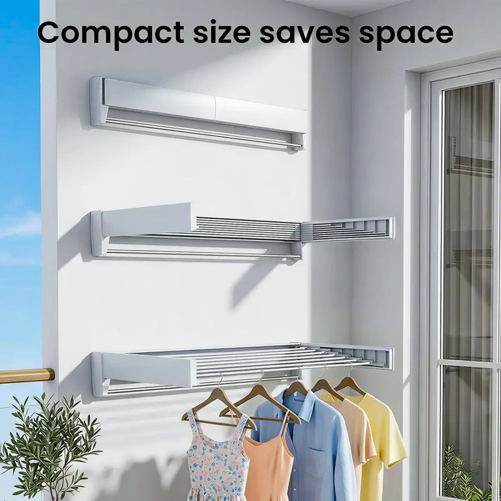 Étendoir mural pliable en aluminium – 5 ou 8 barres - Étendoir mural pliable aluminium