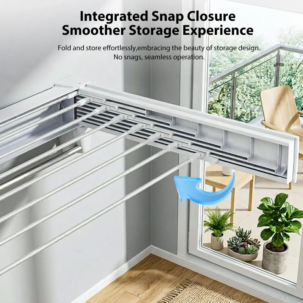 Étendoir mural pliable en aluminium – 5 ou 8 barres - Étendoir mural pliable aluminium