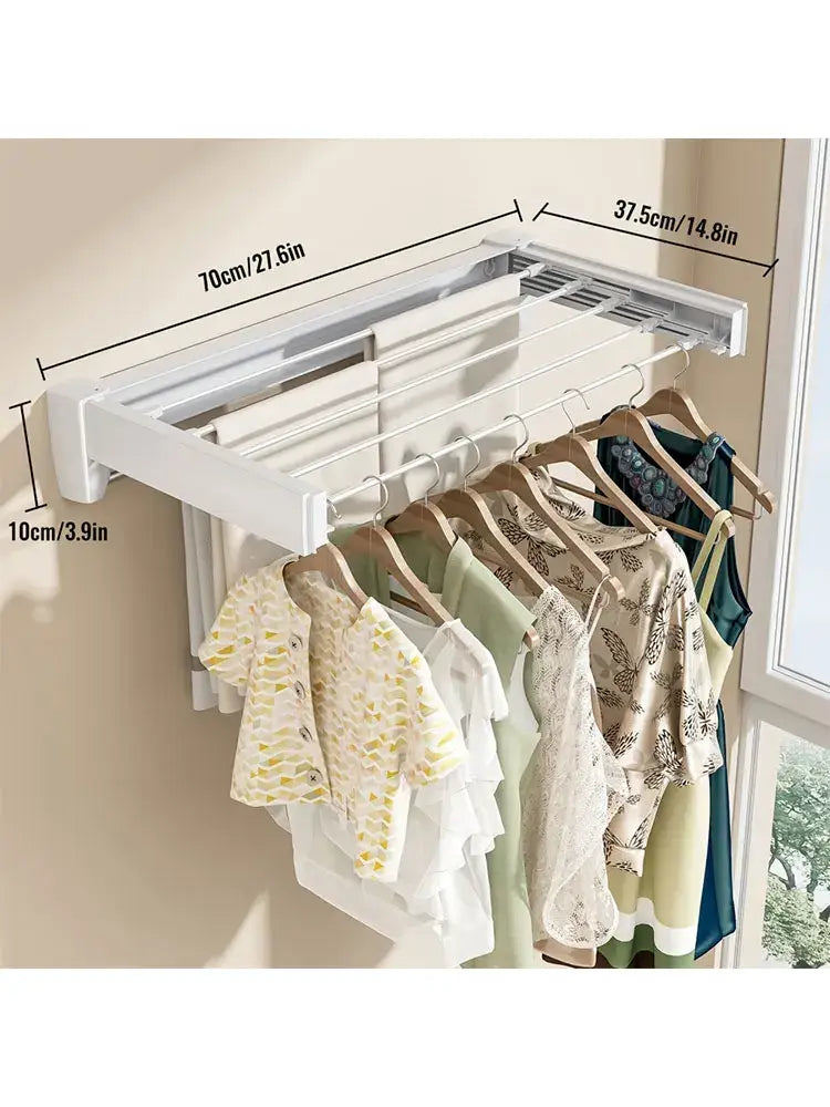 Étendoir mural pliable en aluminium – 5 ou 8 barres - 5 barres / France - Étendoir mural pliable aluminium
