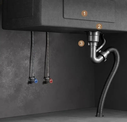 Évier cuisine 1 bac inox 304 avec robinet cascade – 68 à 80 cm – photo produit 4