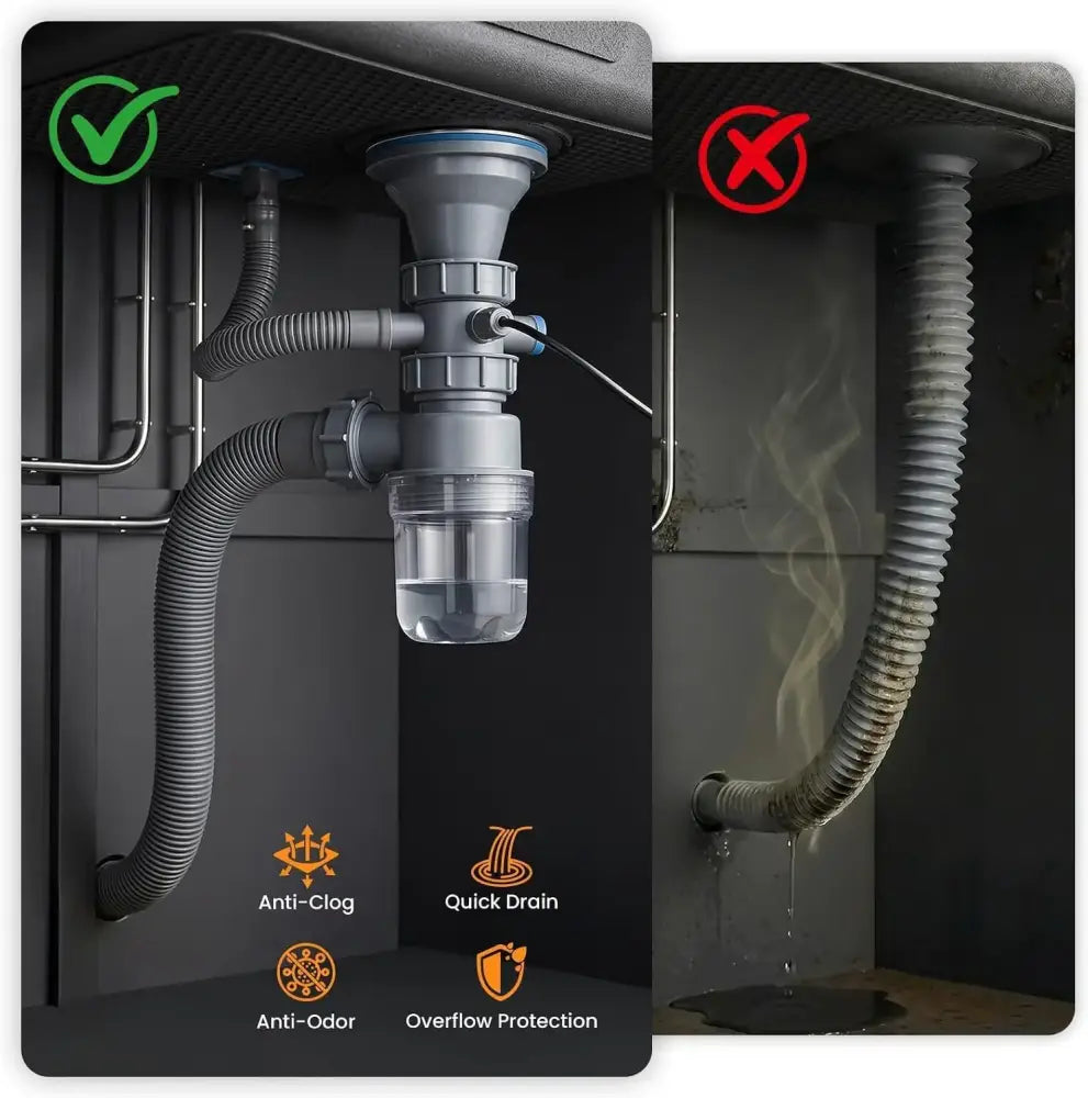 Évier de cuisine cascade noir 80 × 45 cm – inox et accessoires – vue 7