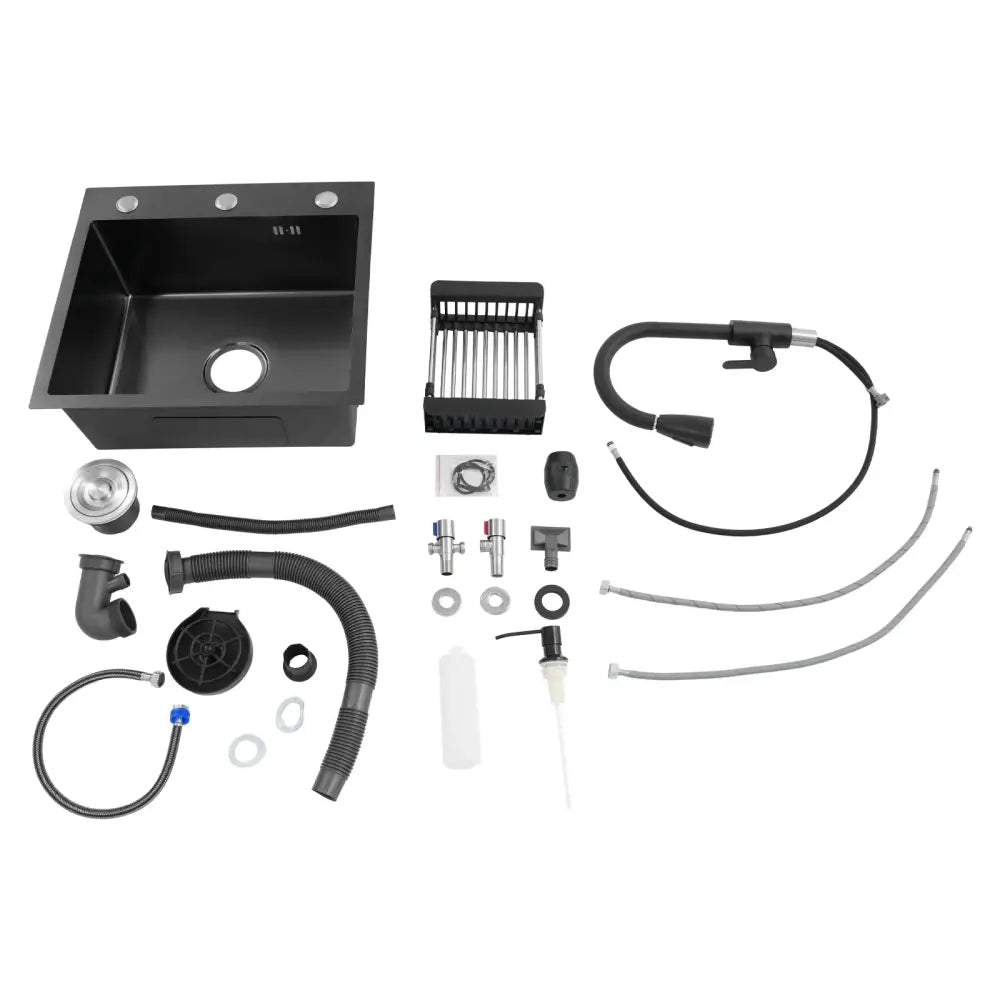 Évier De Cuisine Multifonctionnel Avec Robinet Rétractable