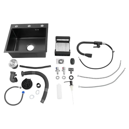 Évier De Cuisine Multifonctionnel Avec Robinet Rétractable