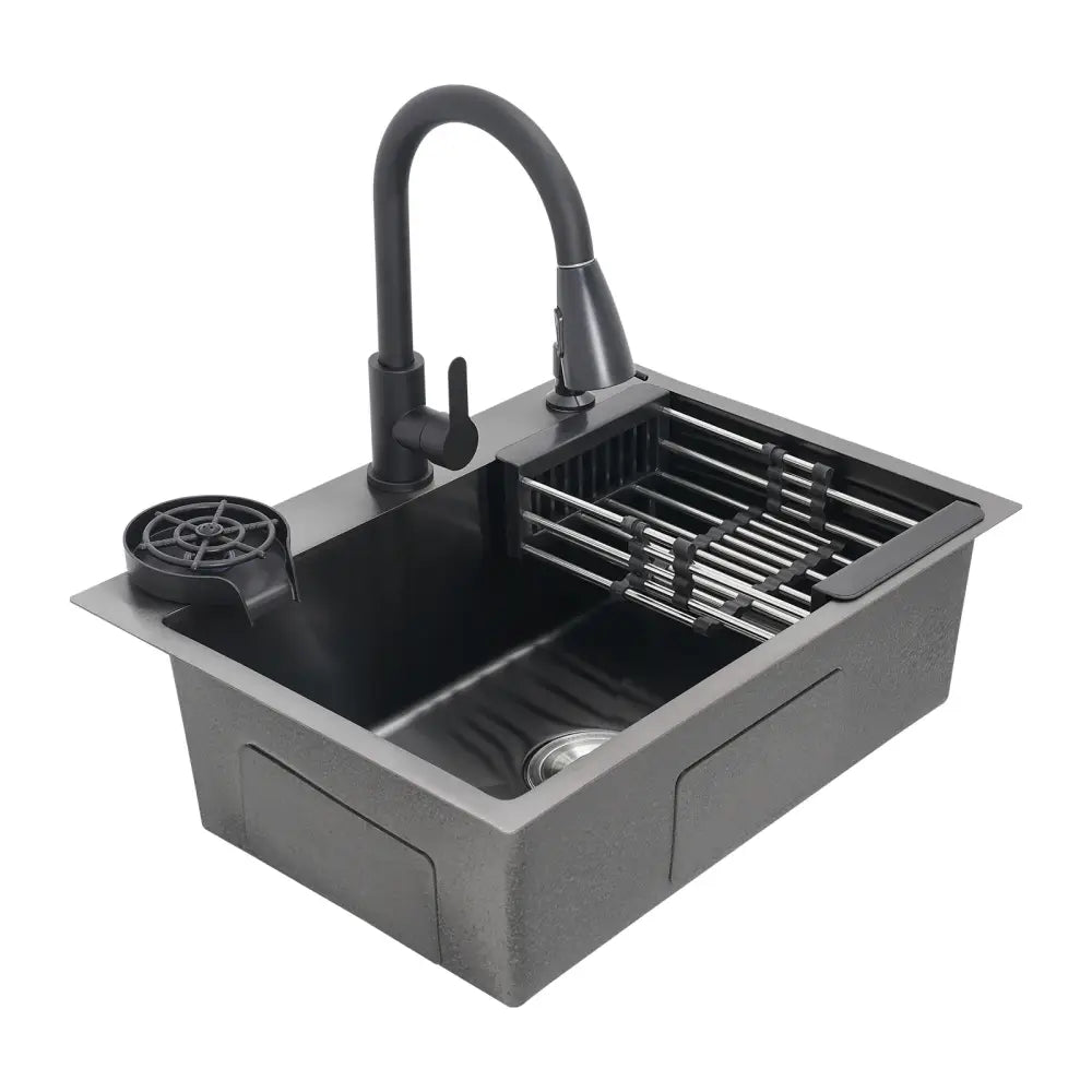 Évier De Cuisine Multifonctionnel Avec Robinet Rétractable