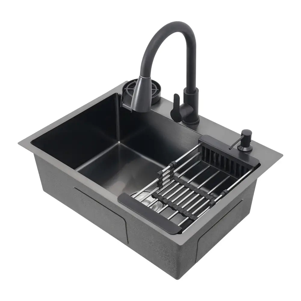 Évier De Cuisine Multifonctionnel Avec Robinet Rétractable