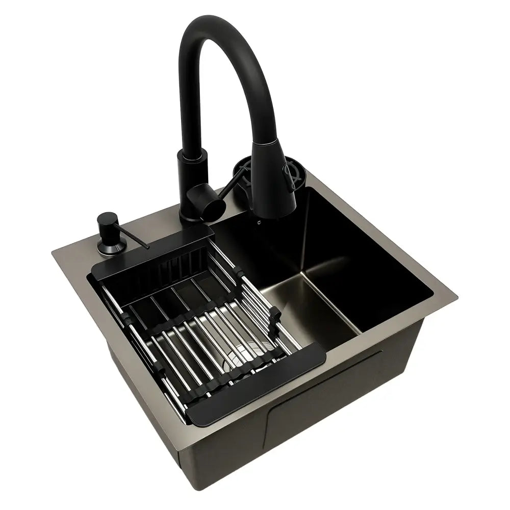 Évier De Cuisine Multifonctionnel Avec Robinet Rétractable