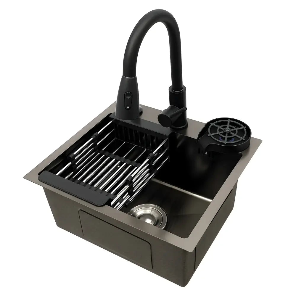 Évier De Cuisine Multifonctionnel Avec Robinet Rétractable