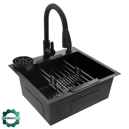 Évier De Cuisine Multifonctionnel Avec Robinet Rétractable