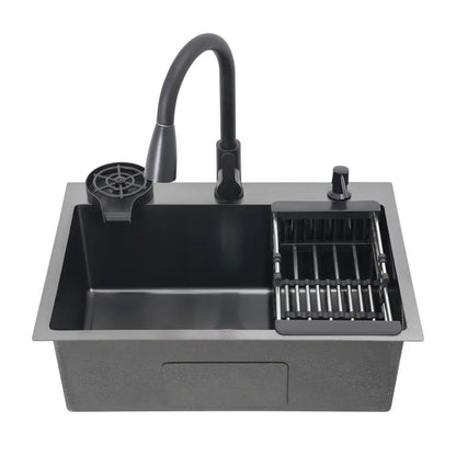 Évier De Cuisine Multifonctionnel Avec Robinet Rétractable