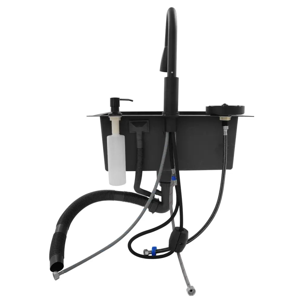 Évier de cuisine multifonctionnel avec robinet rétractable