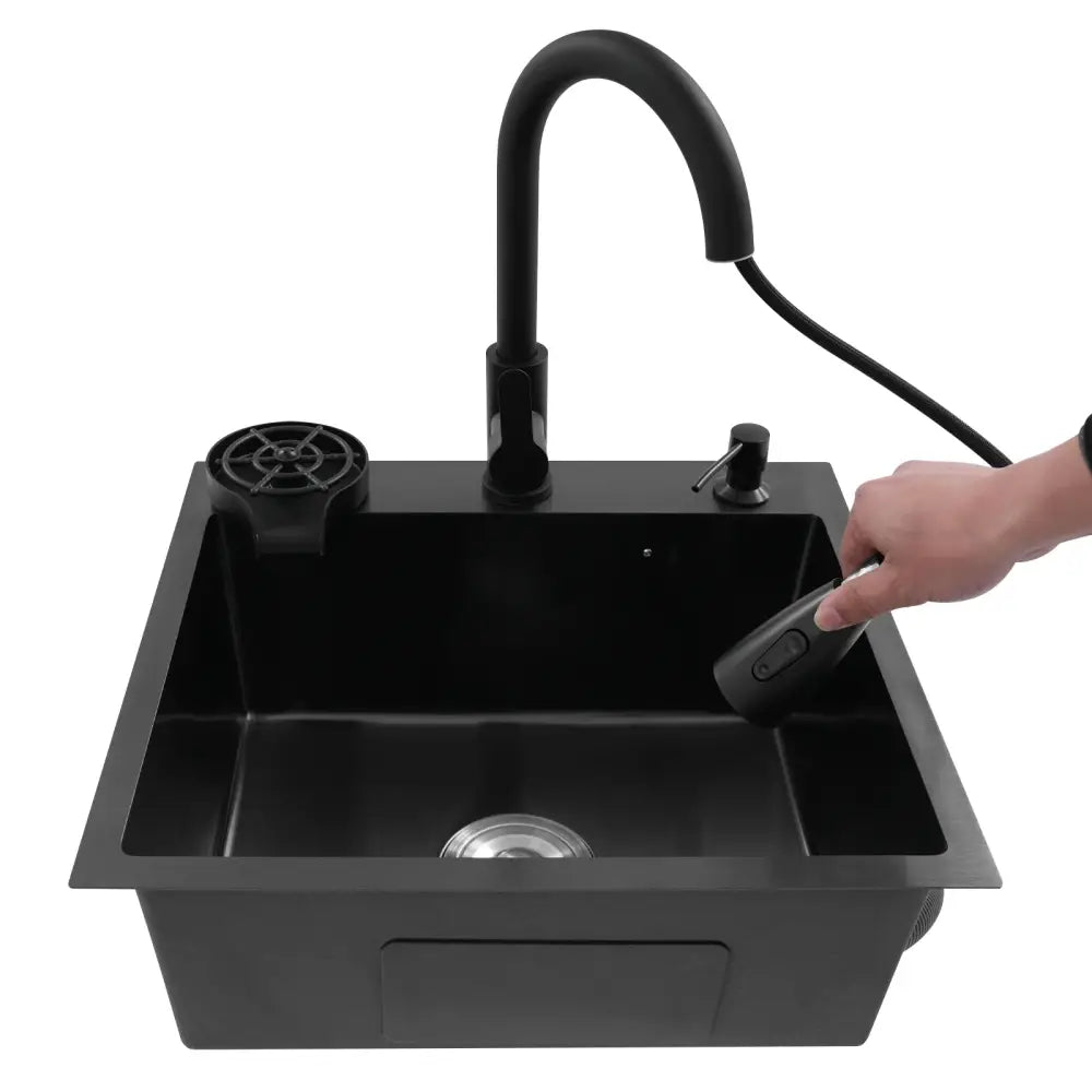 Évier De Cuisine Multifonctionnel Avec Robinet Rétractable