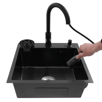 Évier De Cuisine Multifonctionnel Avec Robinet Rétractable