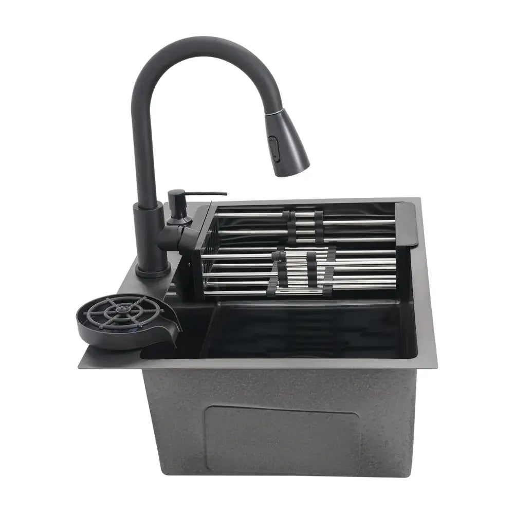 Évier De Cuisine Multifonctionnel Avec Robinet Rétractable