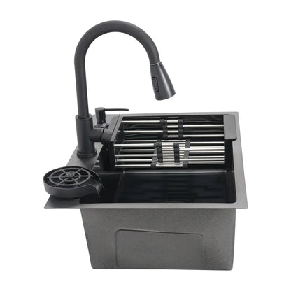 Évier De Cuisine Multifonctionnel Avec Robinet Rétractable