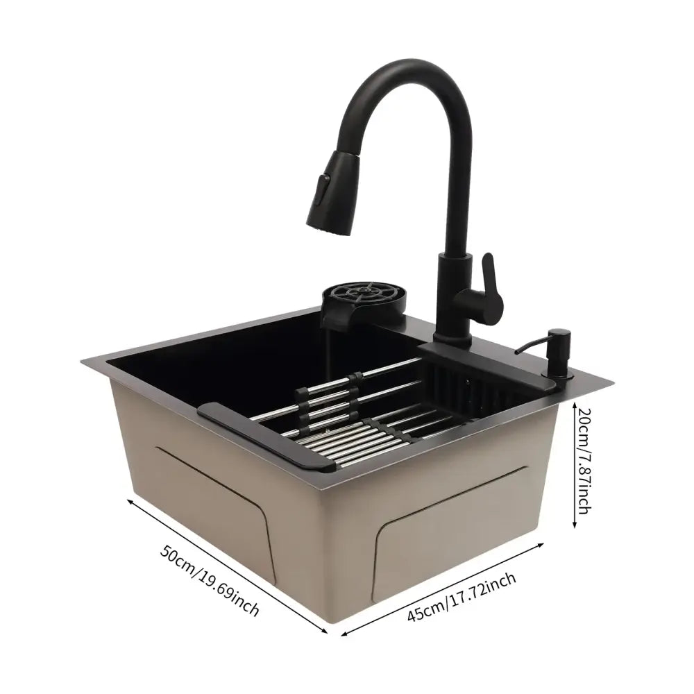 Évier De Cuisine Multifonctionnel Avec Robinet Rétractable