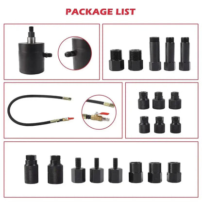 Extracteur d’injecteur diesel pneumatique 21 pièces – 19 adaptateurs - France - Extracteur d’injecteur