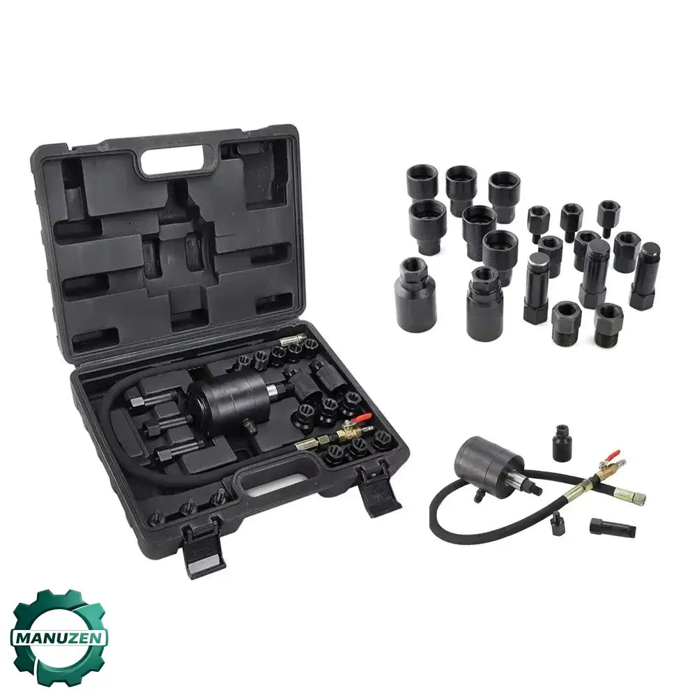 Extracteur d’injecteur diesel pneumatique 21 pièces – 19 adaptateurs - France - Extracteur d’injecteur