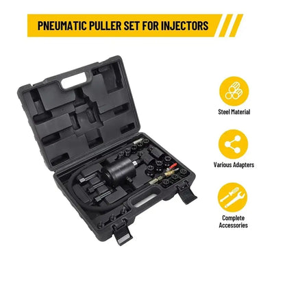 Extracteur d’injecteur diesel pneumatique 21 pièces – 19 adaptateurs - France - Extracteur d’injecteur