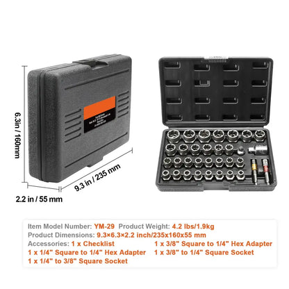 Extracteurs écrous et boulons abîmés – coffret 29 pièces - Coffret de 29 pièces / Espagne - extracteur écrou boulon