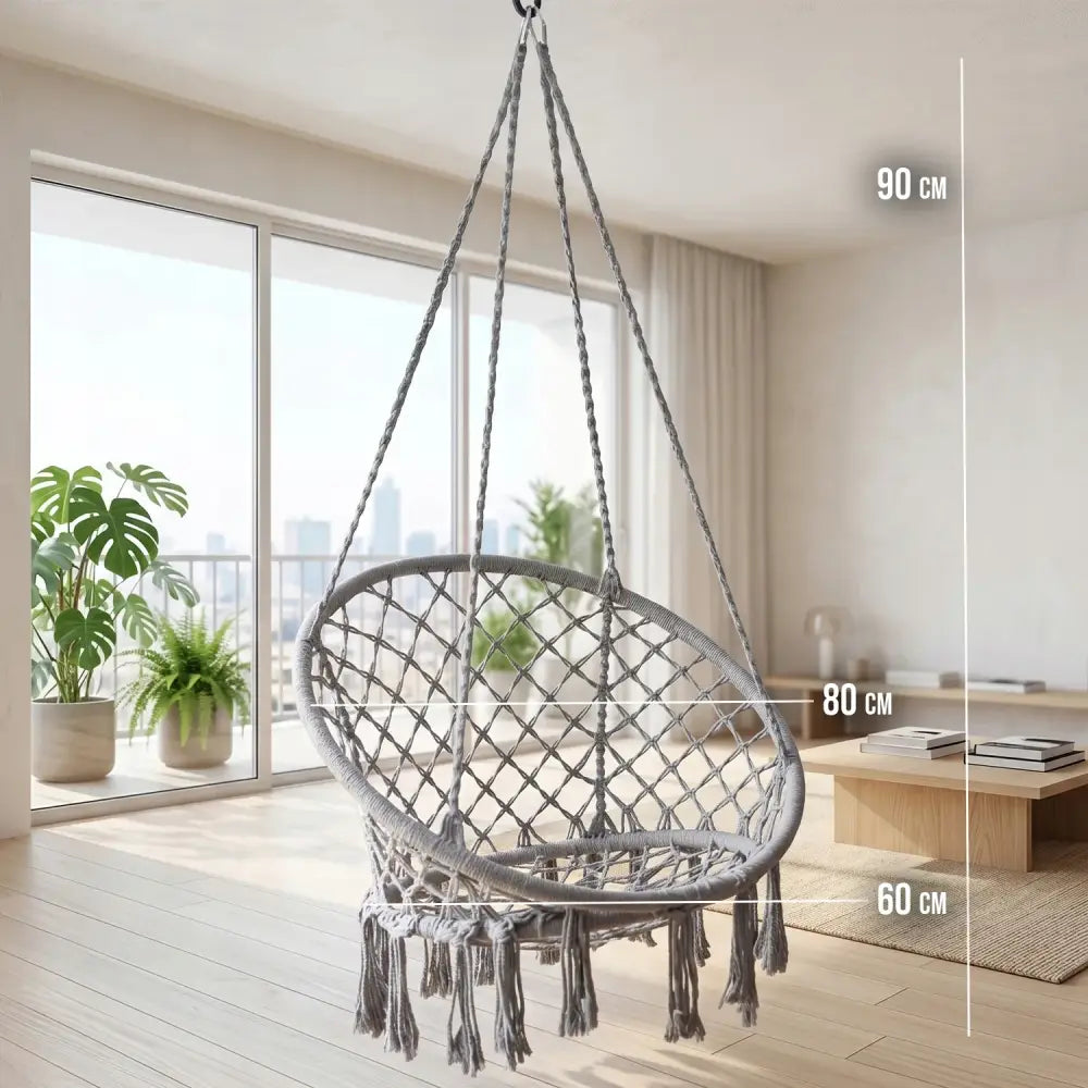 Fauteuil suspendu tressé bohème – gris ou blanc - fauteuil suspendu tressé