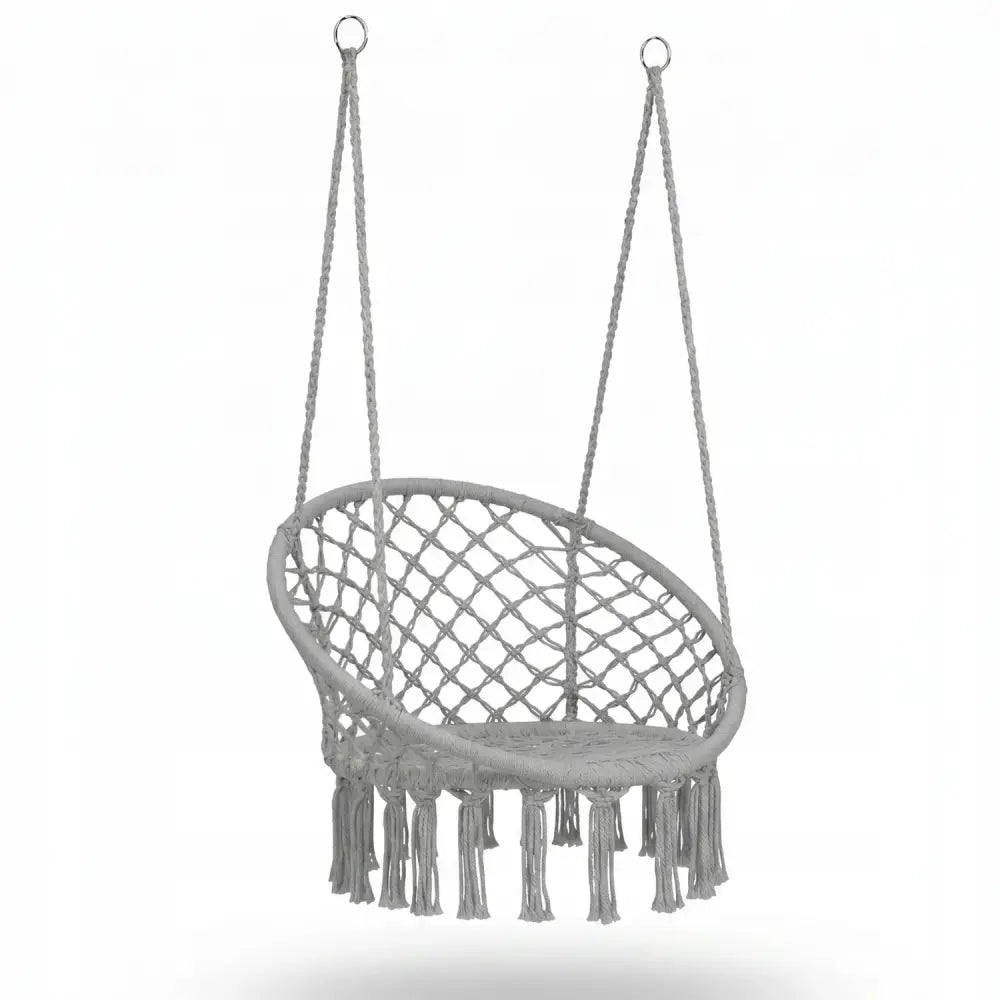 Fauteuil suspendu tressé bohème – gris ou blanc - fauteuil suspendu tressé