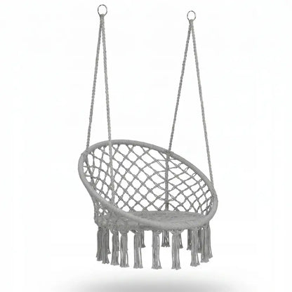 Fauteuil suspendu tressé bohème – gris ou blanc - fauteuil suspendu tressé