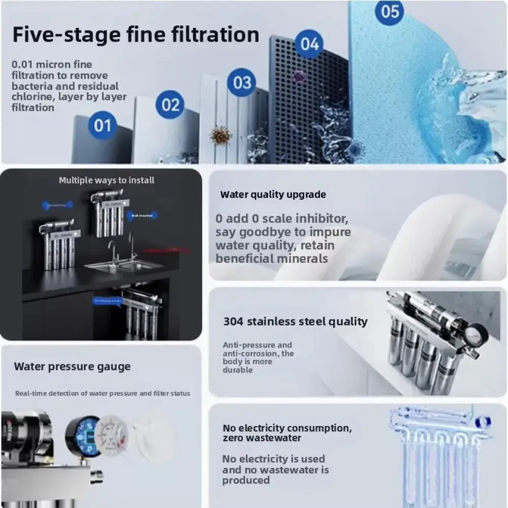 Filtre à eau ultrafiltration 5 étapes avec robinet – vue 3