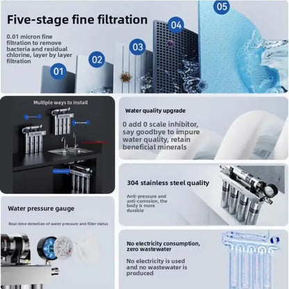 Filtre à eau ultrafiltration 5 étapes avec robinet – vue 3