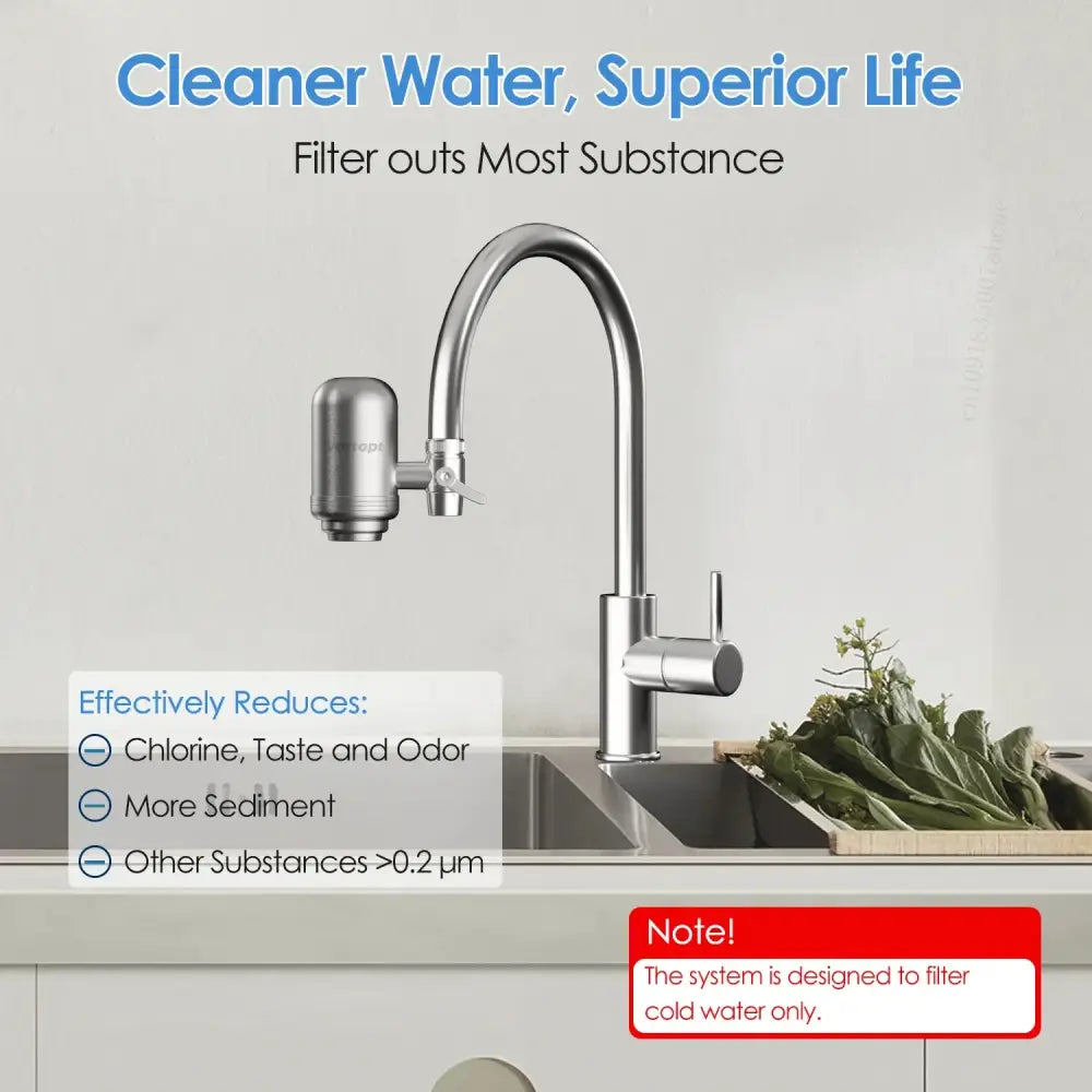Filtre sur robinet inox – cartouche au charbon actif - Gris clair / France - filtre robinet charbon actif inox