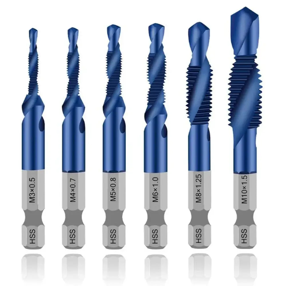 Forets tarauds HSS à tige hexagonale – M3 à M10 – variante Kit 6 pièces / France