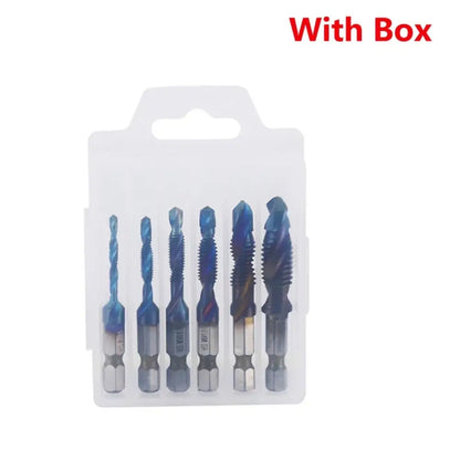 Forets tarauds HSS à tige hexagonale – M3 à M10 – variante Kit bleu 6 pièces / France