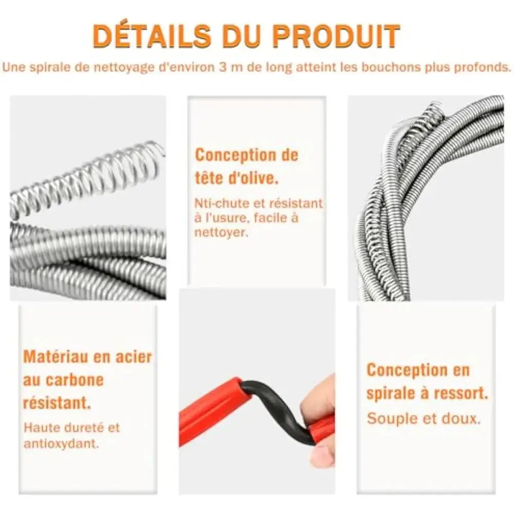 Furet manuel déboucheur canalisation – 3 ou 5 m – détail 4