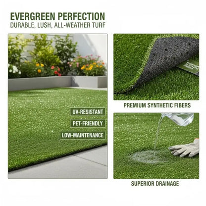 Gazon Artificiel Résistant UV 1x10m Pelouse Verte Pour Jardin