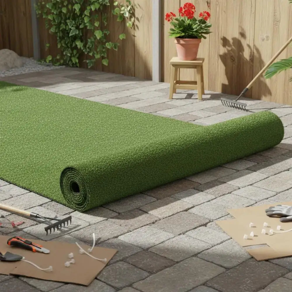 Gazon Artificiel Résistant UV 1x10m Pelouse Verte Pour Jardin France Vert armée