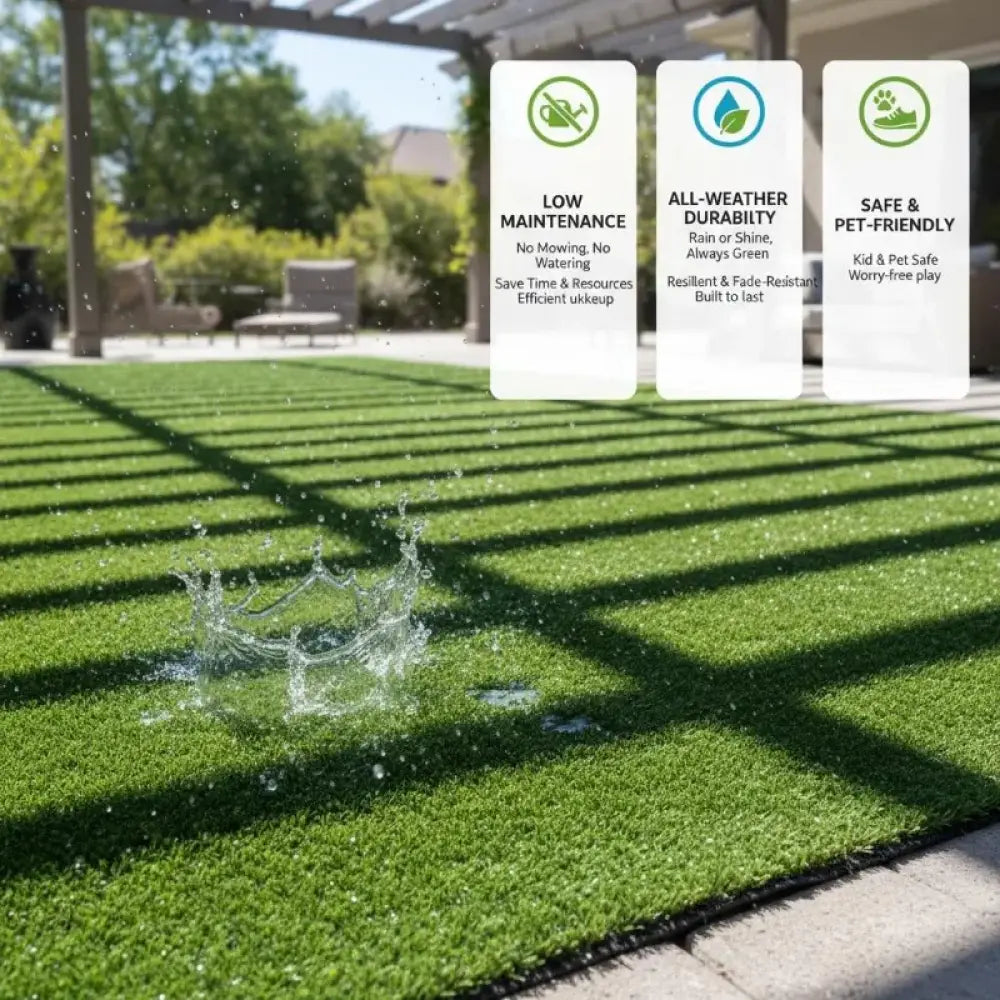 Gazon Artificiel Résistant UV 1x10m Pelouse Verte Pour Jardin