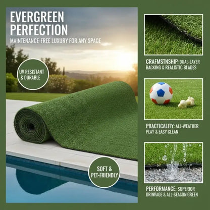Gazon Artificiel Résistant UV 1x10m Pelouse Verte Pour Jardin