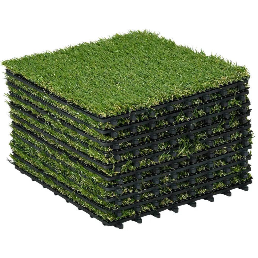 Gazon synthétique dalles 10 30 × 30 vert épaisseur 3,5 cm