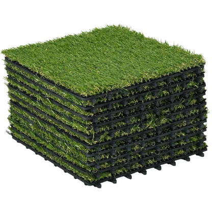 Gazon synthétique dalles 10 30 × 30 vert épaisseur 3,5 cm