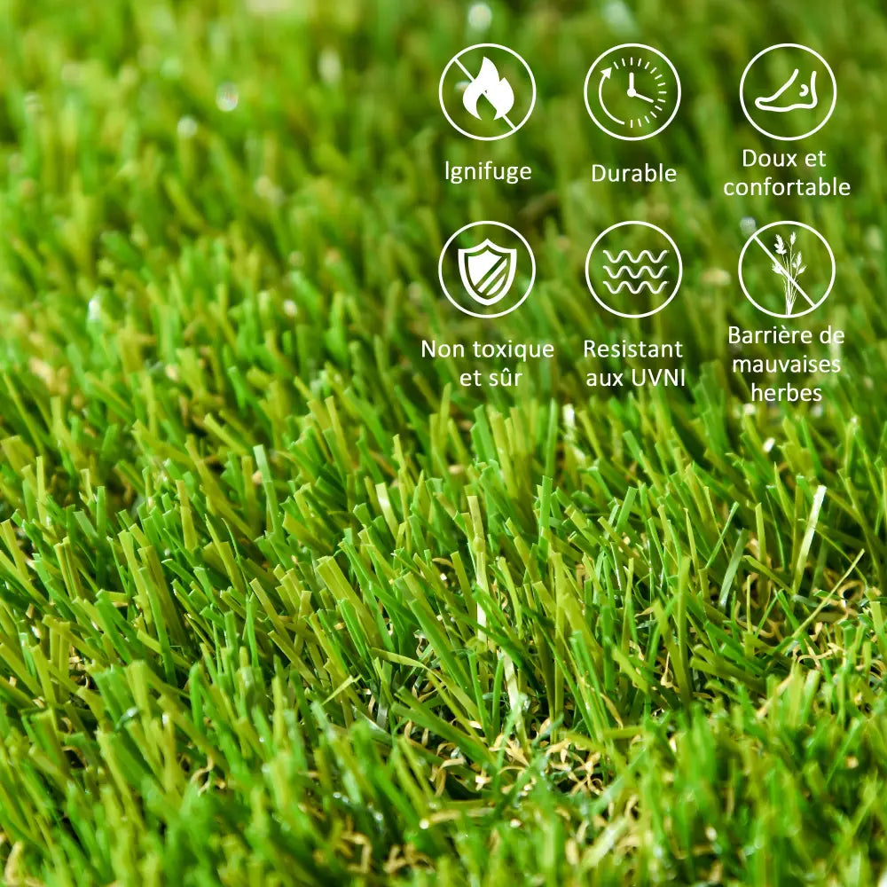 Gazon synthétique dalles 10 30 × 30 vert épaisseur 3,5 cm