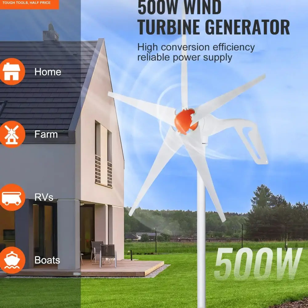 Générateur D’Éolienne 12V MPPT 500W 800W Pour Camping-Car Et Domicile