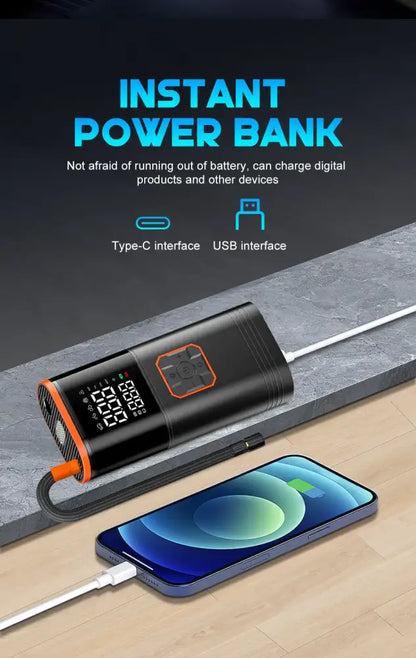 Gonfleur pneus portable USB à affichage numérique - gonfleur pneus portable rechargeable USB