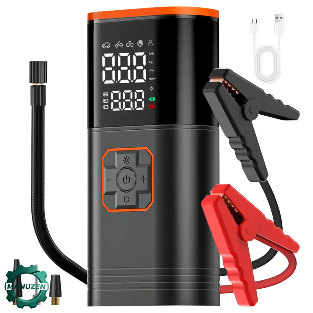 Gonfleur pneus portable USB à affichage numérique - gonfleur pneus portable rechargeable USB