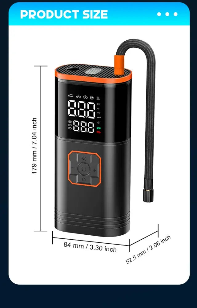 Gonfleur pneus portable USB à affichage numérique - gonfleur pneus portable rechargeable USB