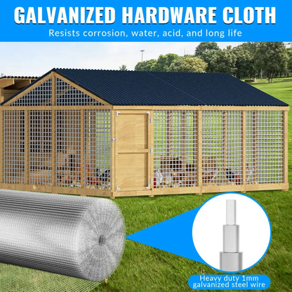 Grillage de volière 1 m – maille 6 mm, PVC ou galvanisé – détail 6