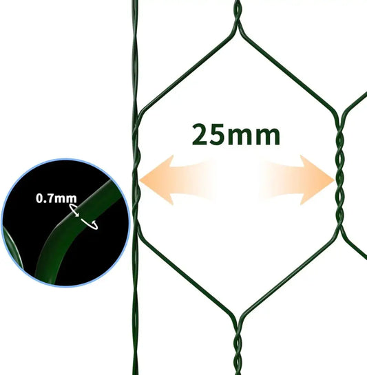 Grillage hexagonal PVC vert 25 m × 50 cm – maille 25 mm – photo produit 2