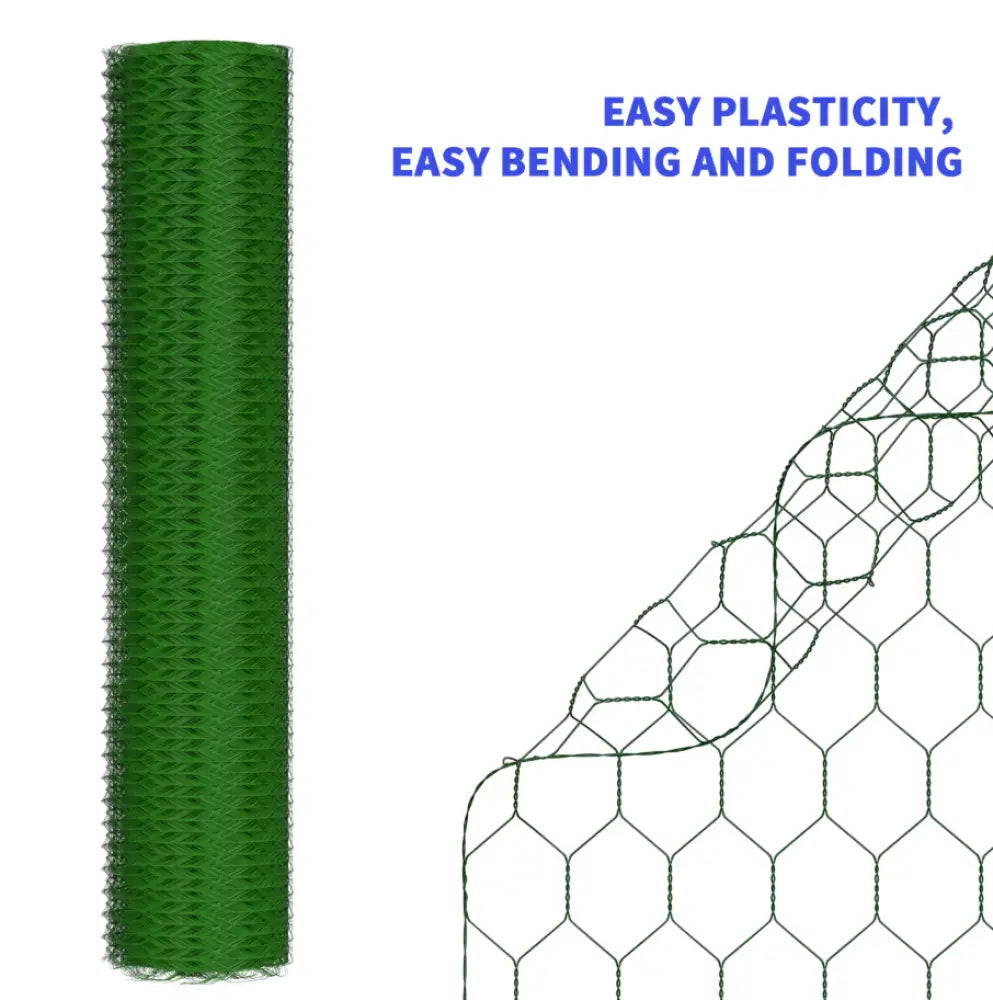 Grillage hexagonal PVC vert 25 m × 50 cm – maille 25 mm - 0,5 × 25 m / France - grillage hexagonal pvc 25 m