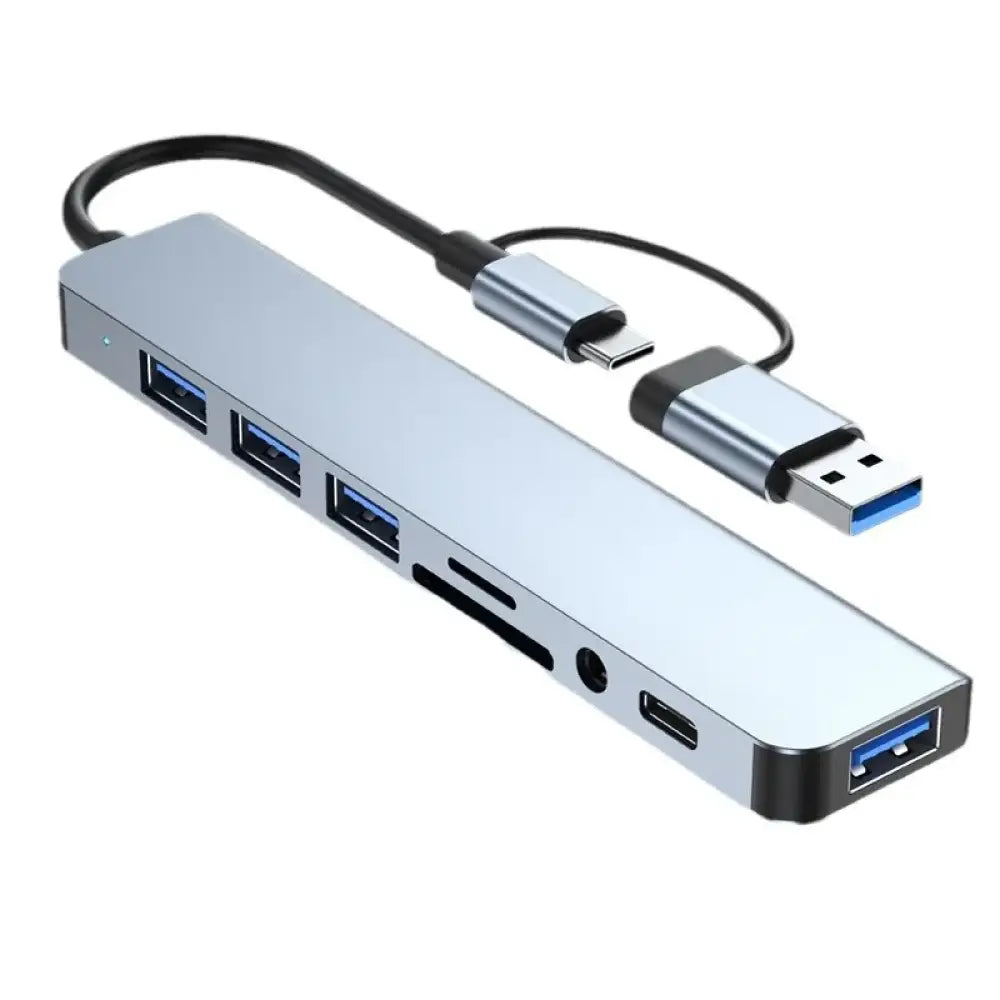 Hub USB et USB-C 8-en-2 avec lecteur de cartes et audio – détail produit 8