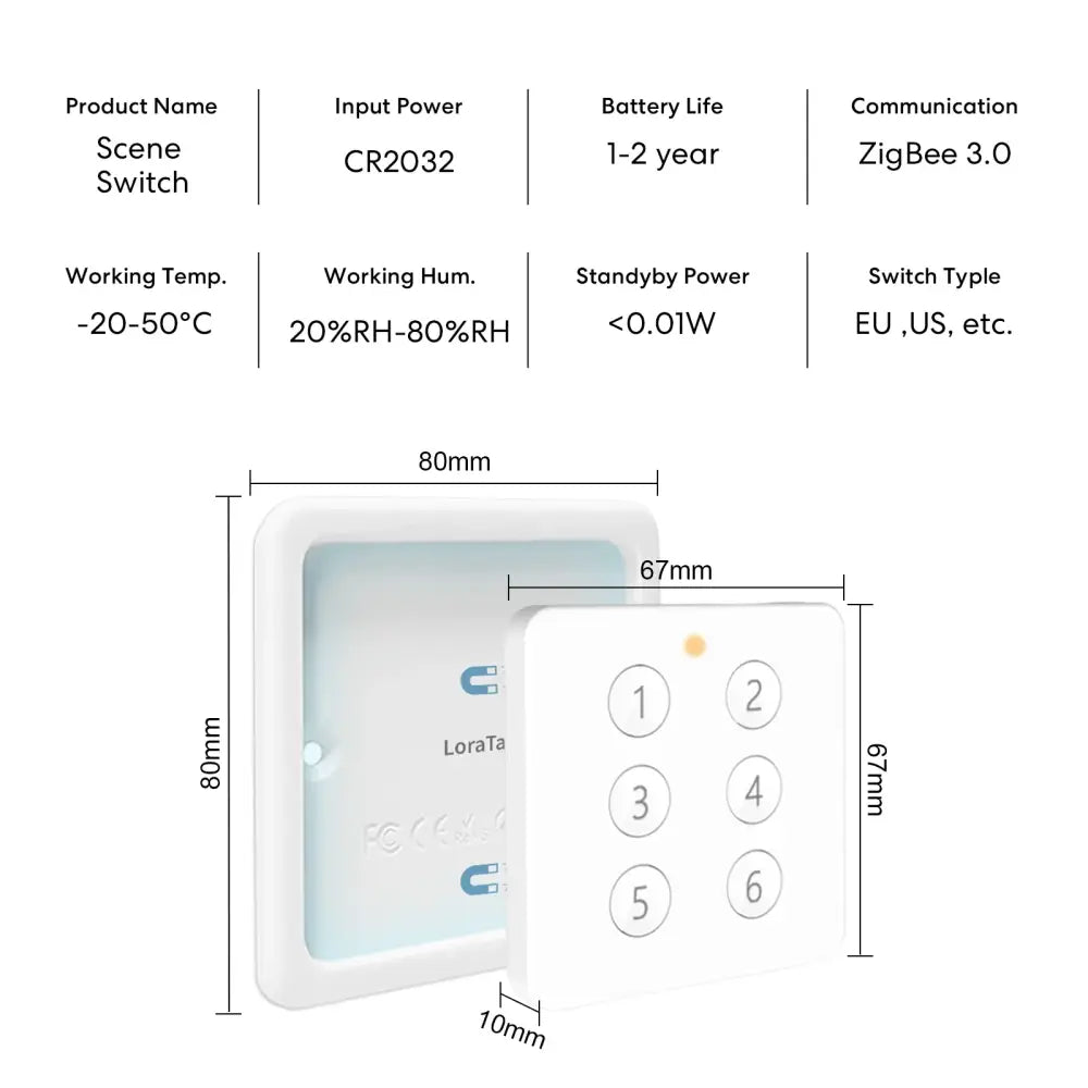 Interrupteur de scène connecté sans fil – 1 ou 4 boutons – détail produit 6