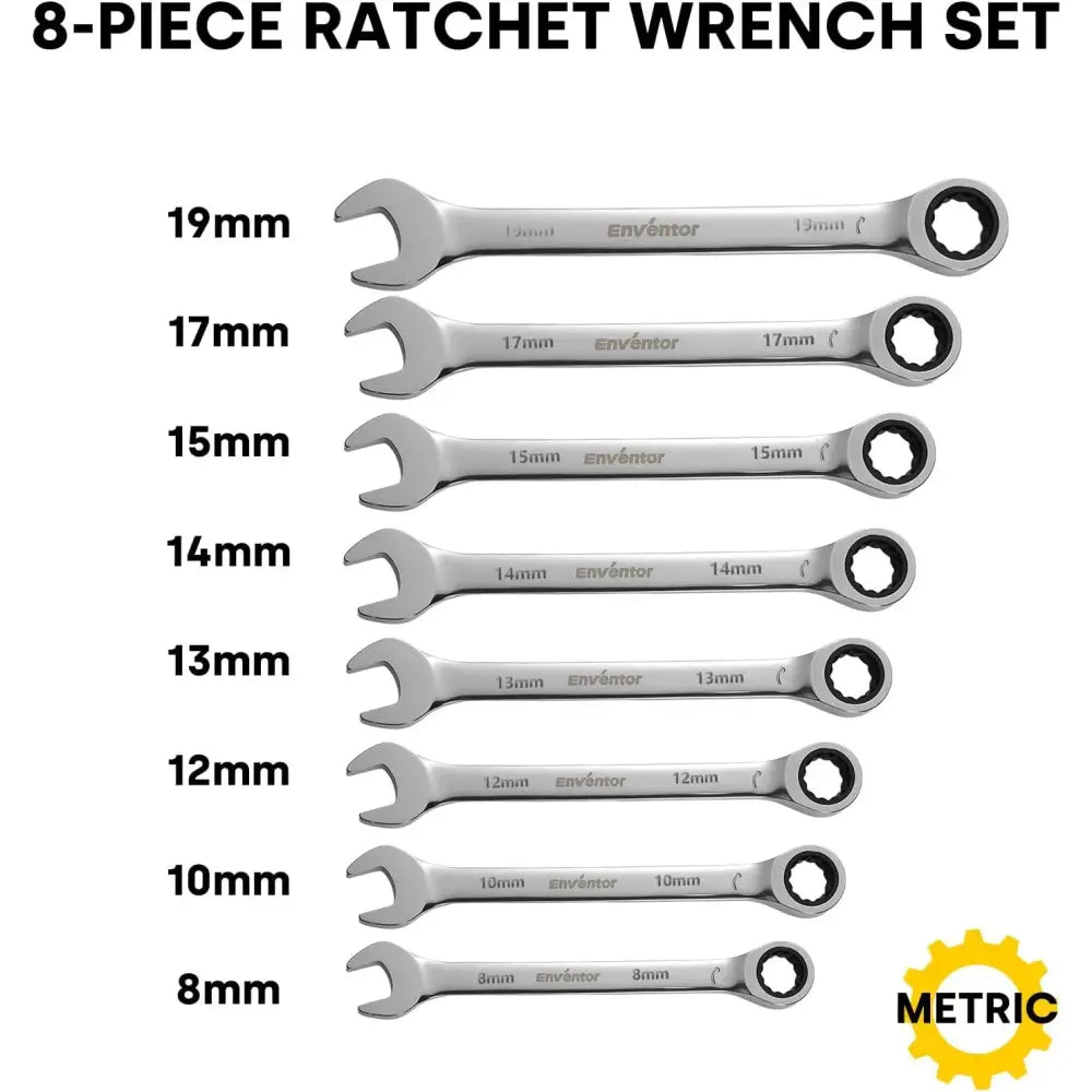 Jeu de 8 clés à cliquet 8 à 19 mm – 72 dents – détail produit 4