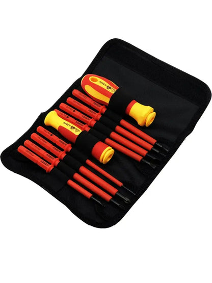 Jeu de tournevis isolés électricien – 10 pièces magnétiques - Jeu de 10 tournevis - Jeu de tournevis isolés